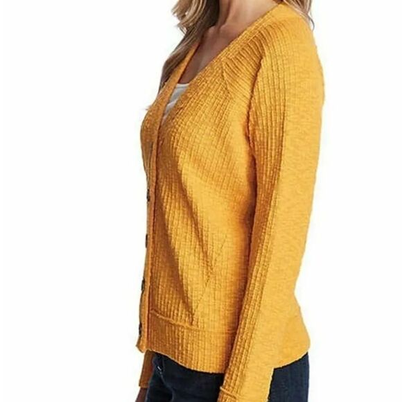 Two By Vince Camuto Goldenrod Cardigan Sweater Medium - Picture 3 of 10